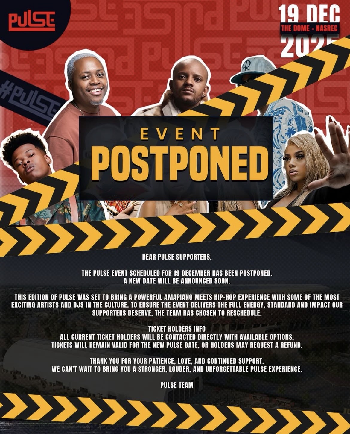 Pulse Jozi Postponed as Organisers Recommit to Delivering a World-Class Experience